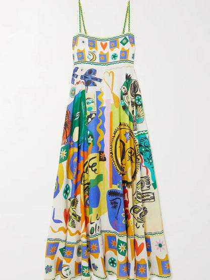 Adrienne | Chic Geometric Graffiti Prints Slip Dress - Effortlessly Stylish - Image 3