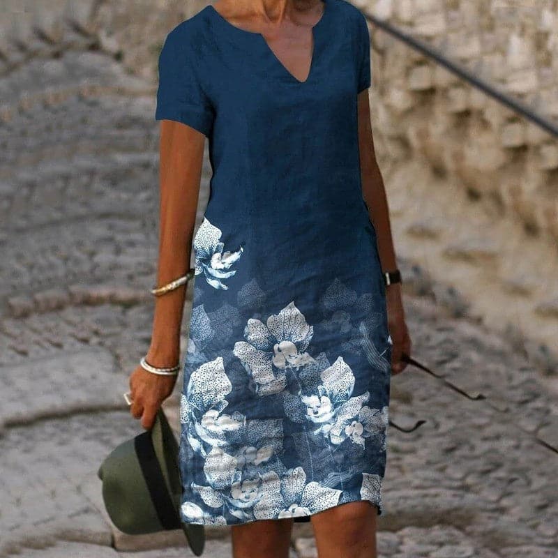 Helen | Stylish V-neck Long Sleeve Button Design Blouse - Image 1
