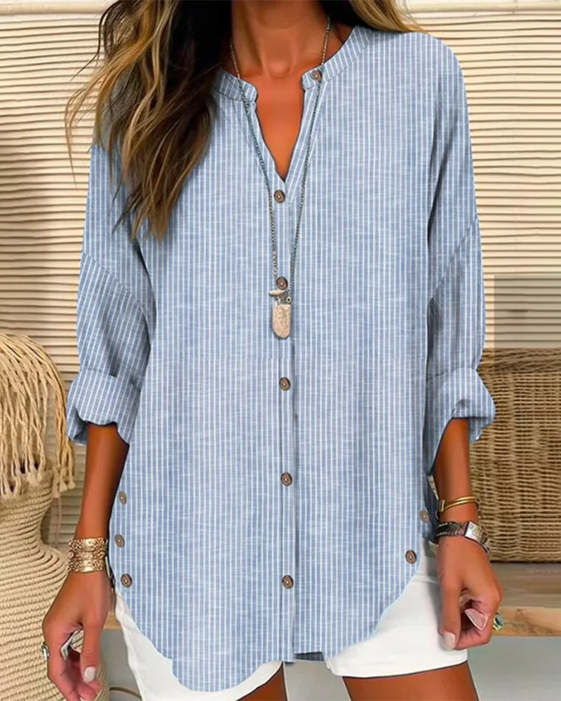 Betty | Stylish Loose Fit Long Sleeve Button-Up Blouse for Women - Image 1