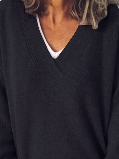 Jeanette | Women's Oversized V-Neck Sweater - Image 8