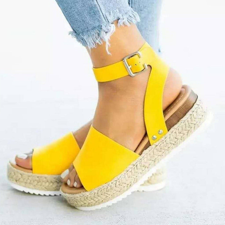 Jordan | Women's Jute Wedge Sandals - Stylish Platform Shoes - Image 3