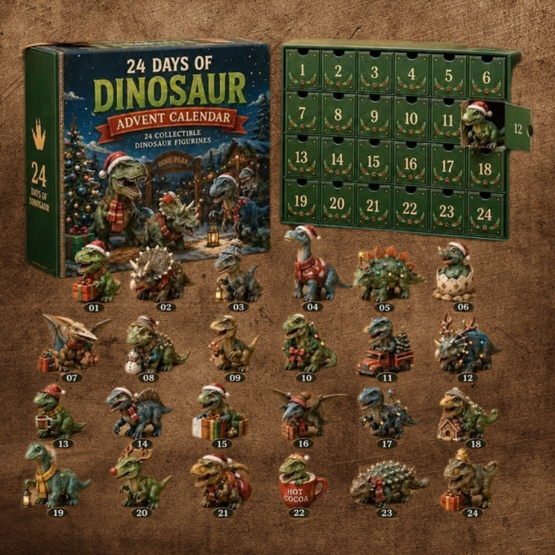 24-Day 2D Dinosaur Christmas Advent Calendar