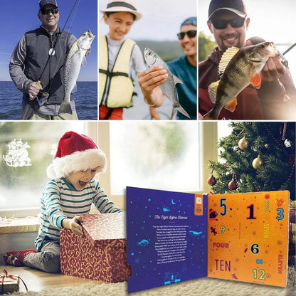 24-Day Fishing Advent Calendar with Baits and Tools