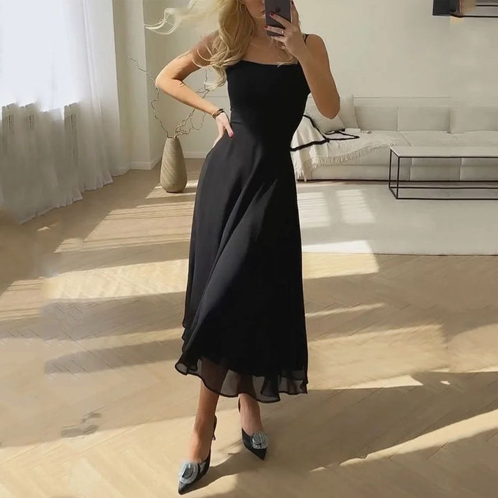 Couture-moda | Women's Elegant Sleeveless Solid Color Dresses - Image 2