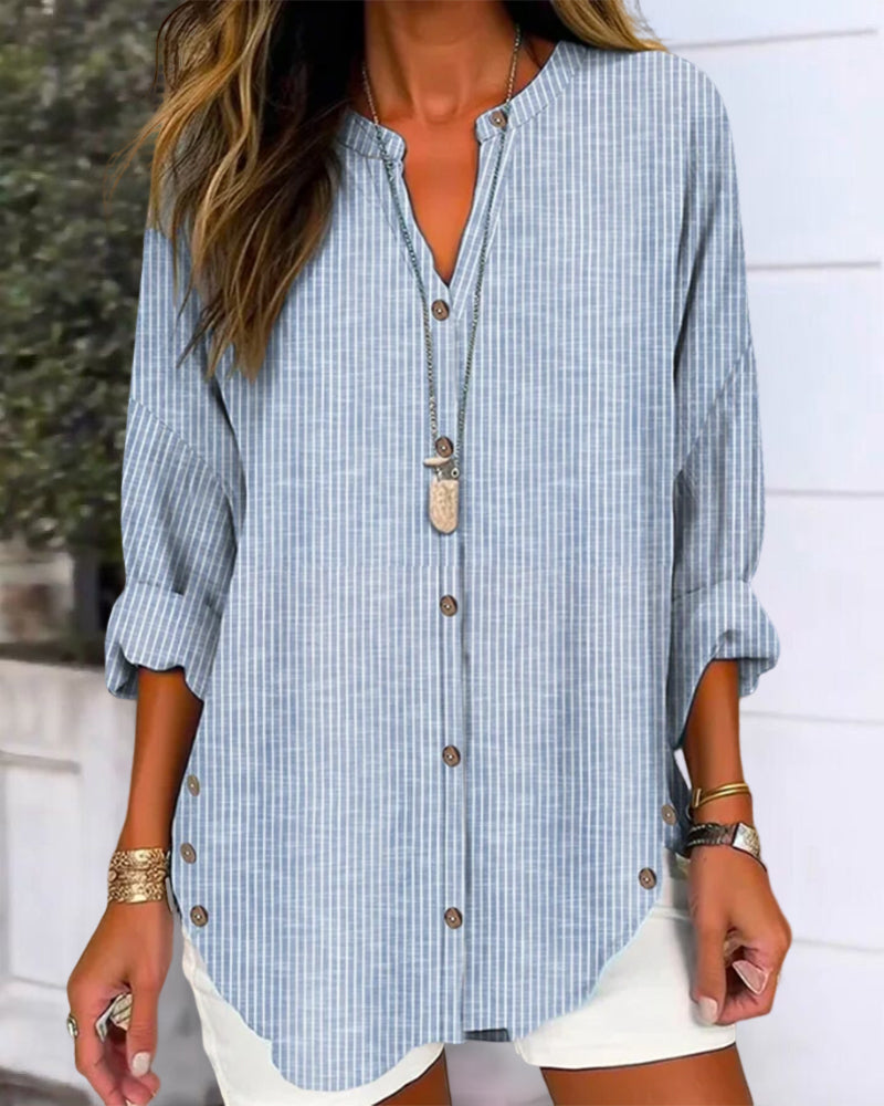 Betty | Stylish Loose Fit Long Sleeve Button-Up Blouse for Women - Image 4