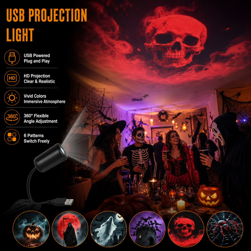 360° Rotating Night Light Projector