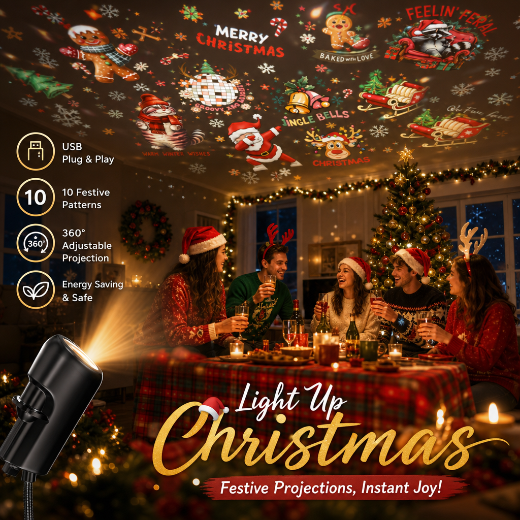 360° Rotating Night Light Projector