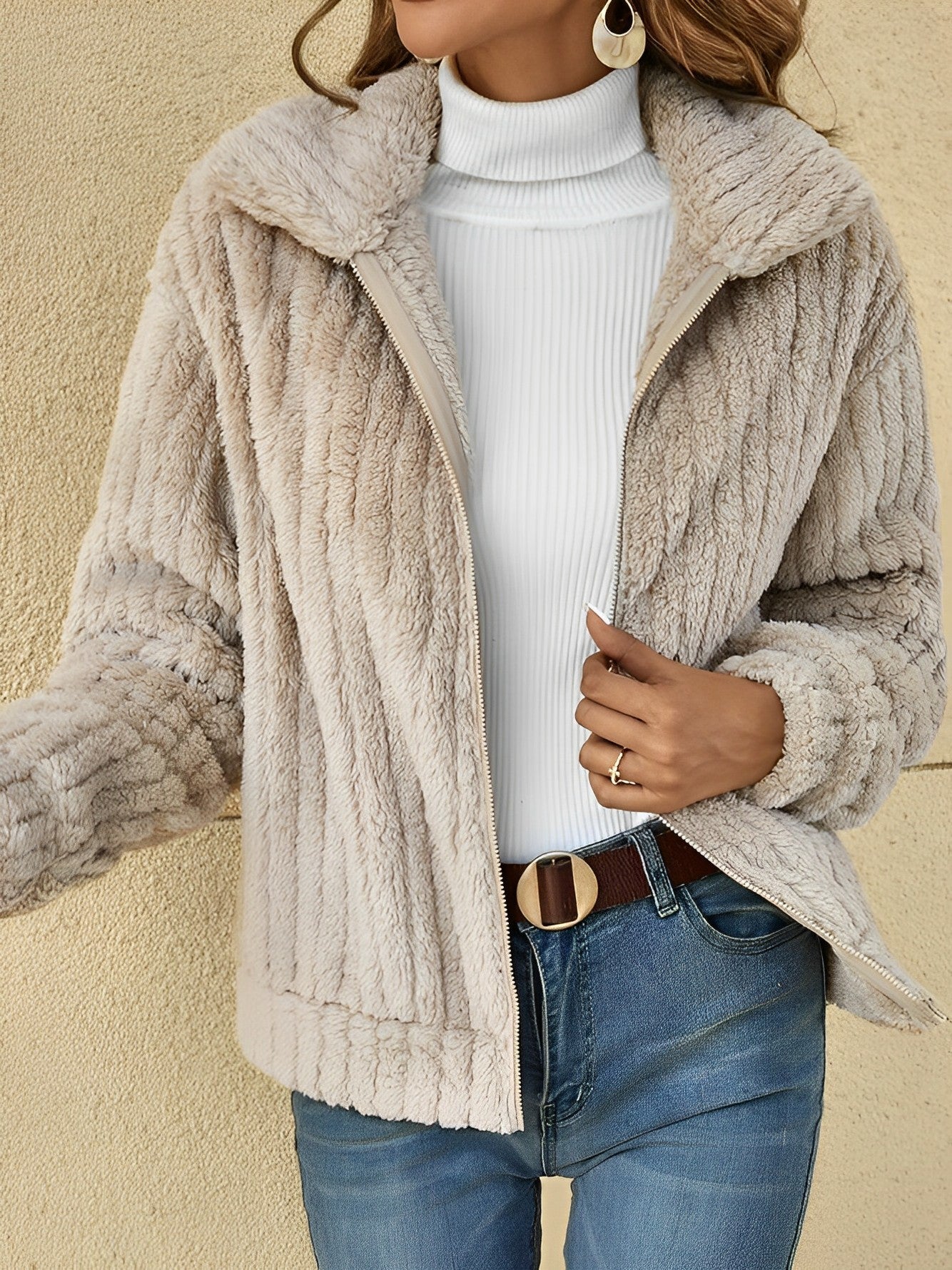 Angela | Women's Zip-Up Relaxed Fit Jacket - Image 1