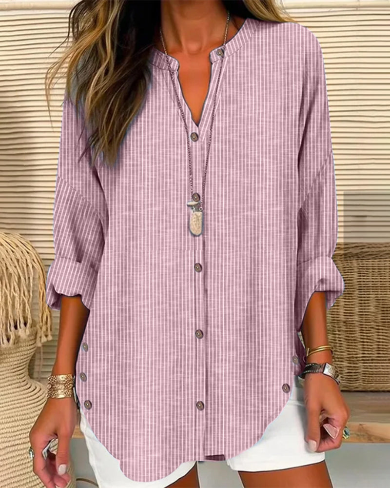 Betty | Stylish Loose Fit Long Sleeve Button-Up Blouse for Women - Image 2