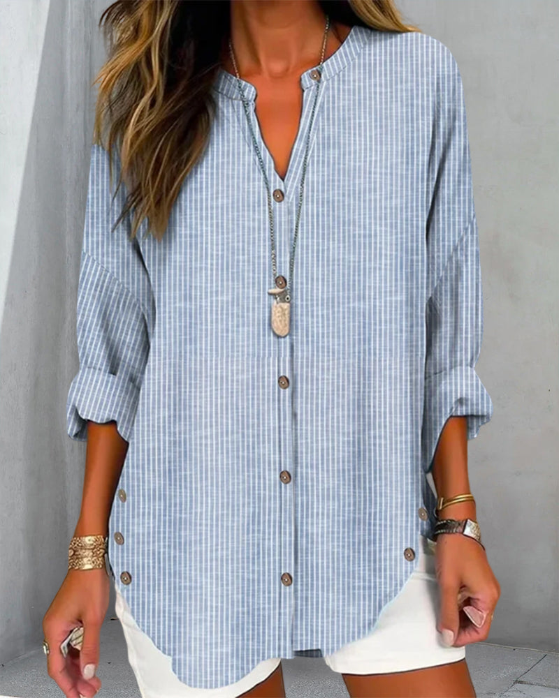 Betty | Stylish Loose Fit Long Sleeve Button-Up Blouse for Women - Image 5