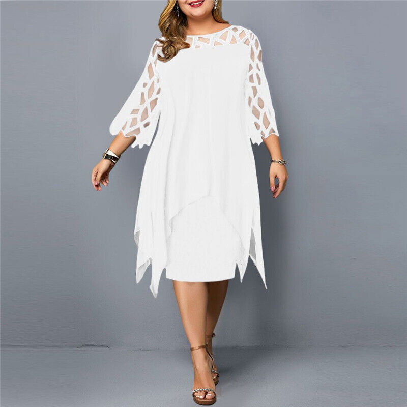 Image of Stephanie | Women's 3/4 Sleeve A-Line Midi Dress
