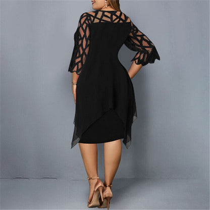 Image of Stephanie | Women's 3/4 Sleeve A-Line Midi Dress
