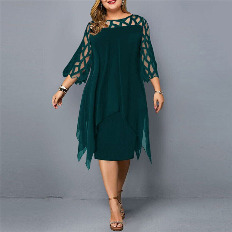 Image of Stephanie | Women's 3/4 Sleeve A-Line Midi Dress