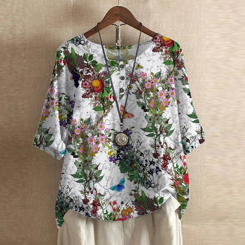 Image of Katherine | Women's Floral 3/4 Sleeve Blouse