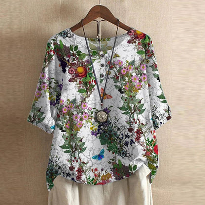Image of Katherine | Women's Floral 3/4 Sleeve Blouse