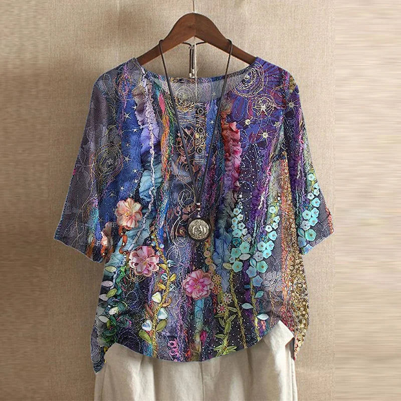 Image of Katherine | Women's Floral 3/4 Sleeve Blouse