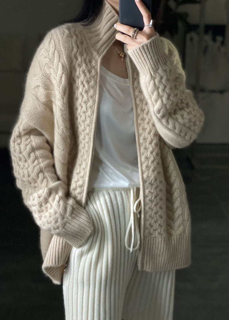 Katelyn | Women's Zip-Up Cable Knit Cardigan - Image 1
