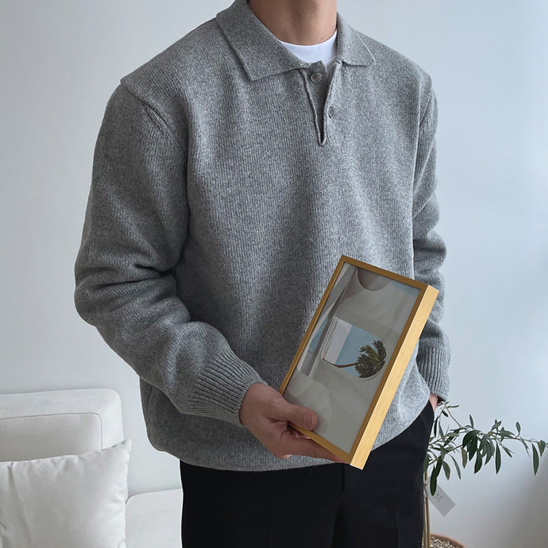 Gene | Men's Polo Knit Sweater - Image 1