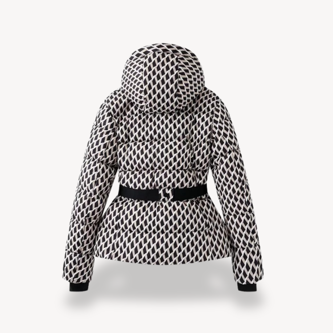 Riley | Women's Hooded Belted Puffer Jacket - Image 2