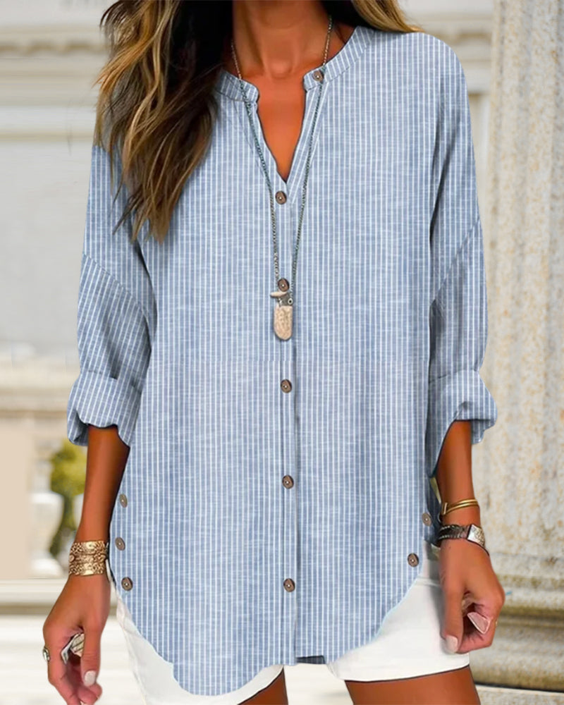 Betty | Stylish Loose Fit Long Sleeve Button-Up Blouse for Women - Image 6