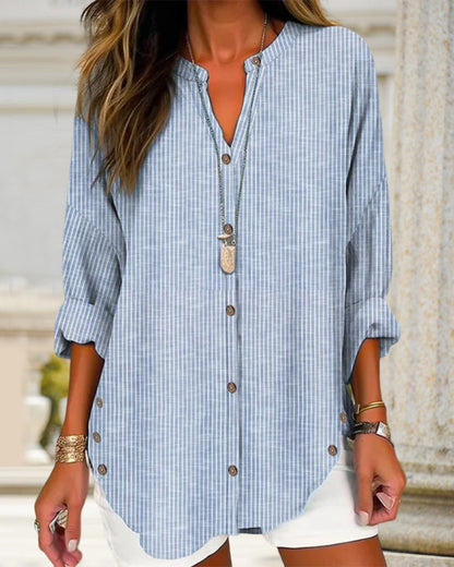 Betty | Stylish Loose Fit Long Sleeve Button-Up Blouse for Women - Image 6