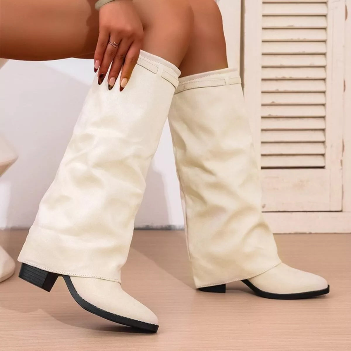 Shannon | Women's Knee High Slouch Pointed Toe Boots - Image 3