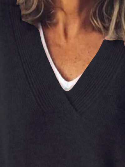 Jeanette | Women's Oversized V-Neck Sweater - Image 9