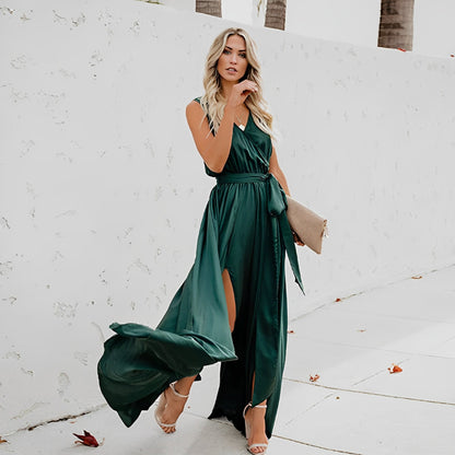 Melissa | Elegant Maxi Dress with Waist Belt for Special Occasions - Image 3