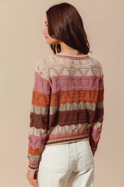 Jamie | Women's Striped Long Sleeve Sweater - Image 12