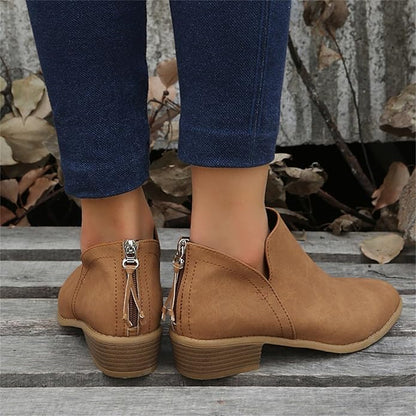 Riley | Women's Wedge Heel Pointed Toe Ankle Boots - Image 15