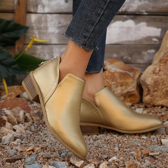 Riley | Women's Wedge Heel Pointed Toe Ankle Boots - Image 19