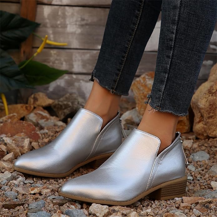 Riley | Women's Wedge Heel Pointed Toe Ankle Boots - Image 20