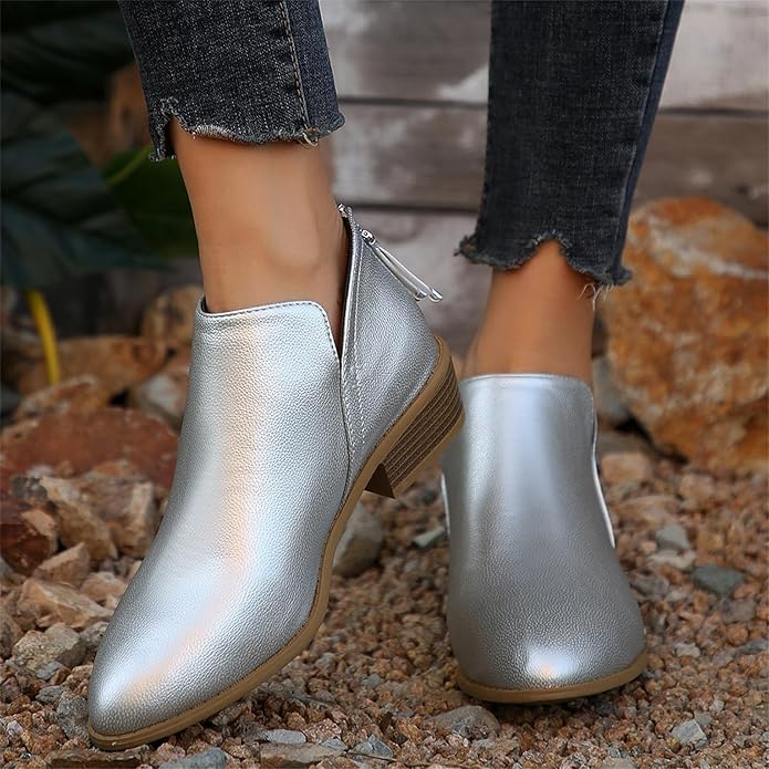Riley | Women's Wedge Heel Pointed Toe Ankle Boots - Image 21