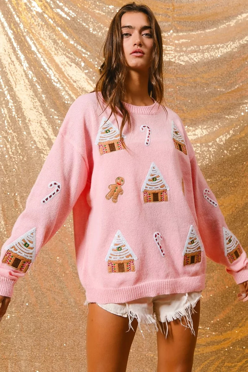 Jocelyn | Women's Novelty Christmas Crew Neck Sweater - Image 3