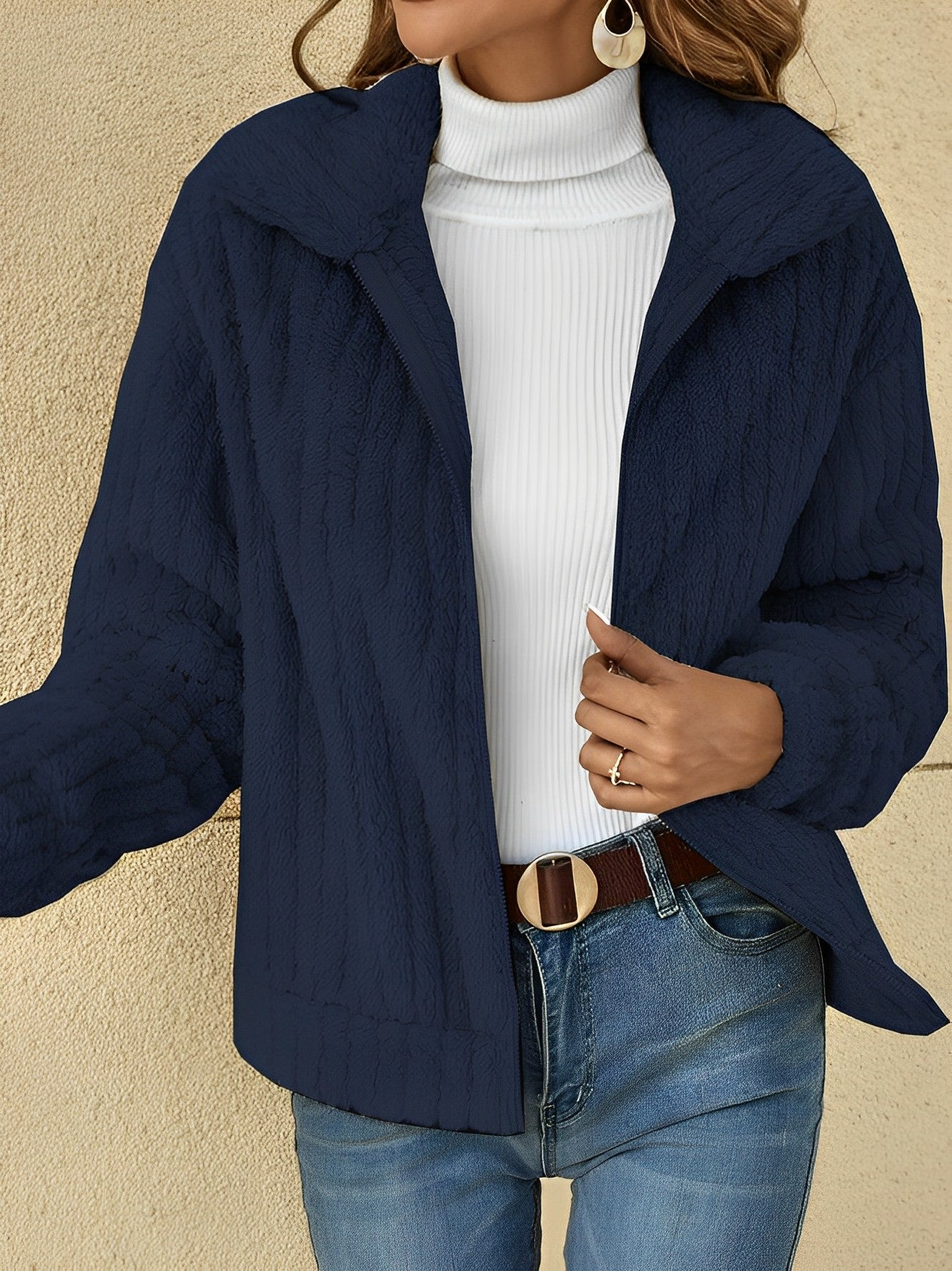 Angela | Women's Zip-Up Relaxed Fit Jacket - Image 2