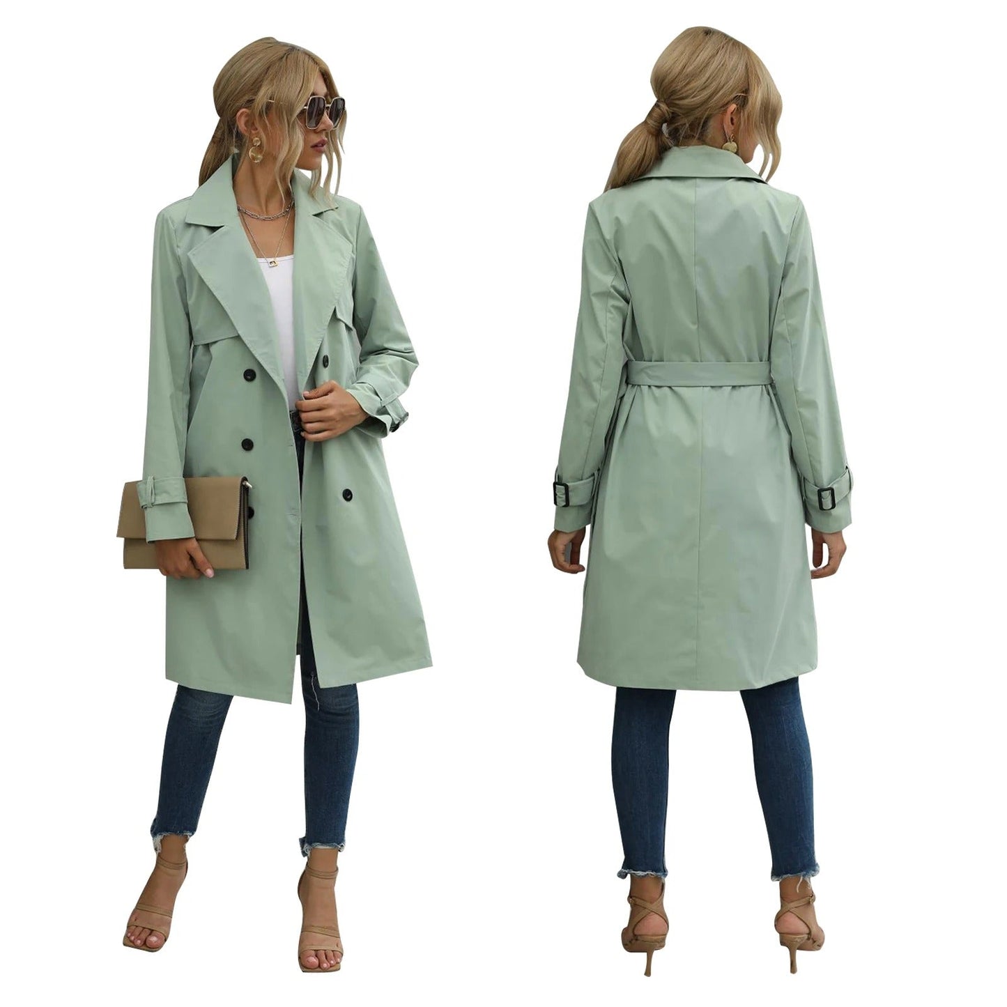 Mandy | Women's Double-Breasted Trench Coat - Image 1