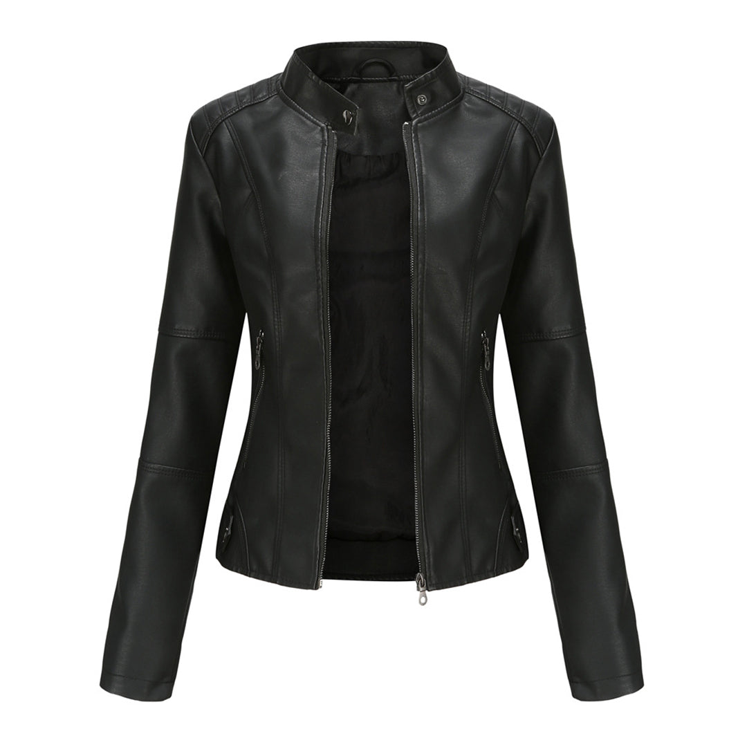 Lillian | Women's Collarless Biker Jacket - Image 1