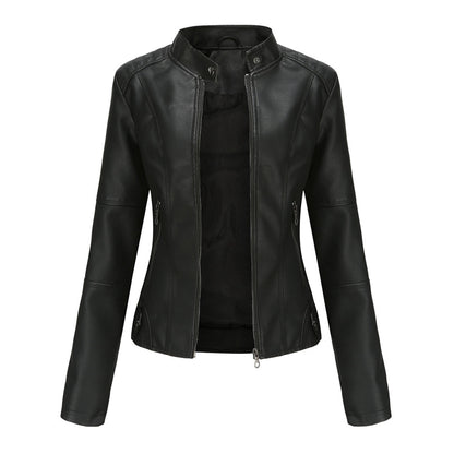 Lillian | Women's Collarless Biker Jacket - Image 1
