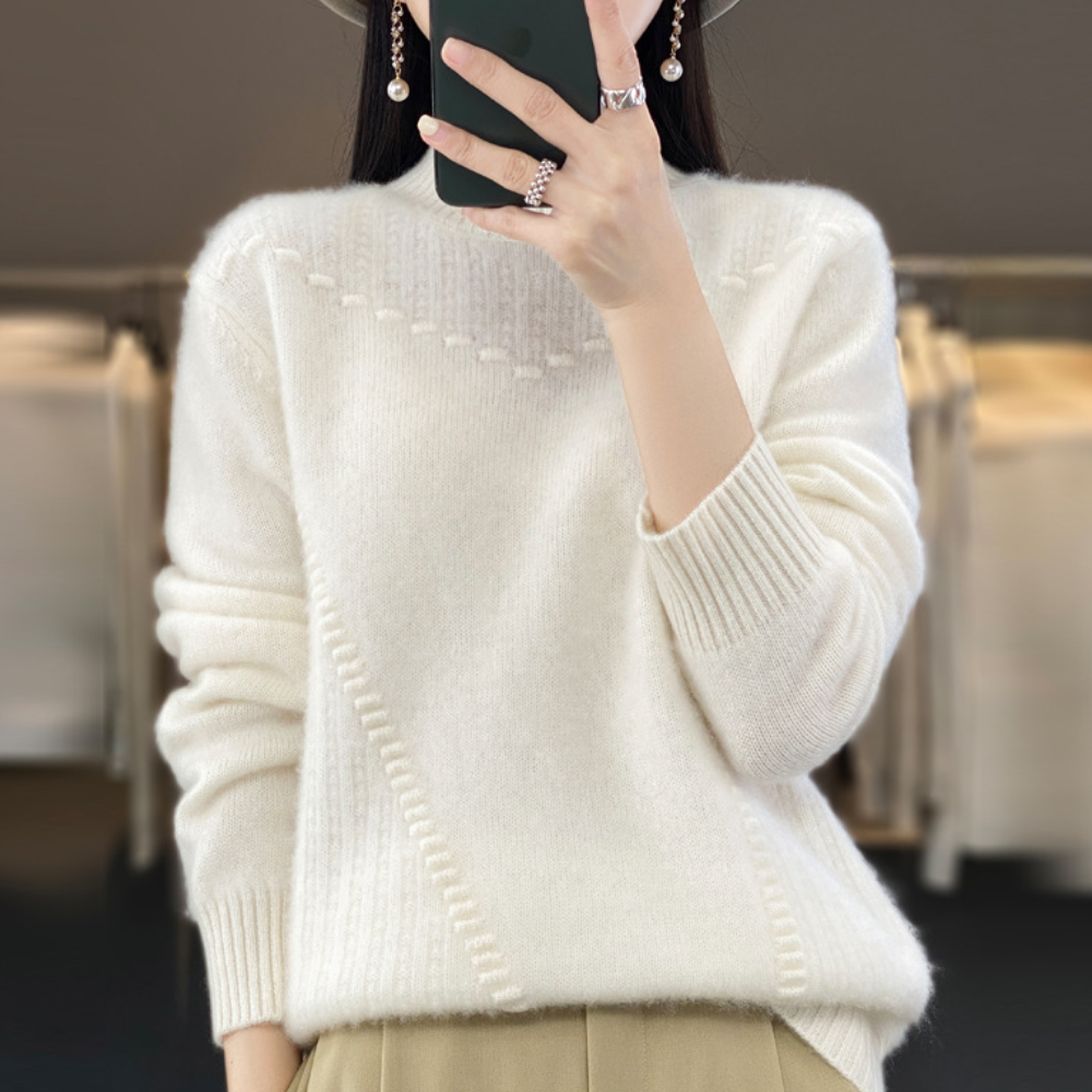 Phyllis | Women's Mock Neck Long Sleeve Sweater - Image 1