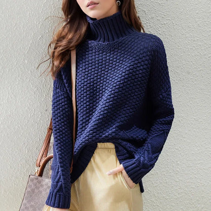 Joanna | Women's Cable Knit Turtleneck Sweater - Image 5