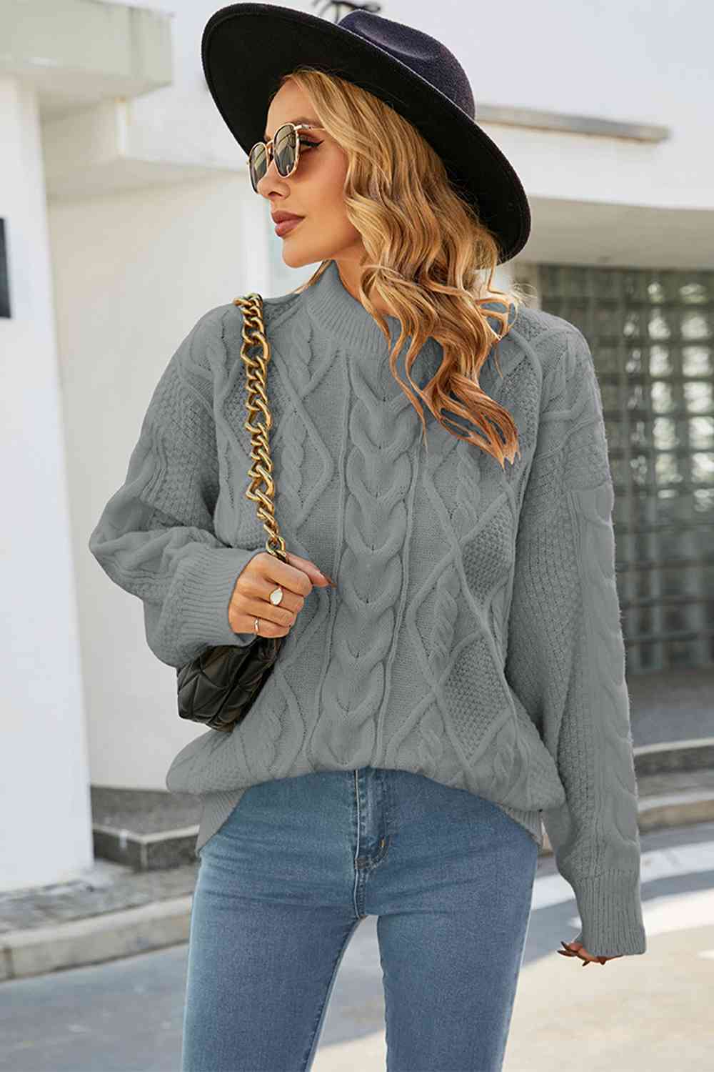 Dorothy | Women's Oversized Cable Knit Sweater - Image 3
