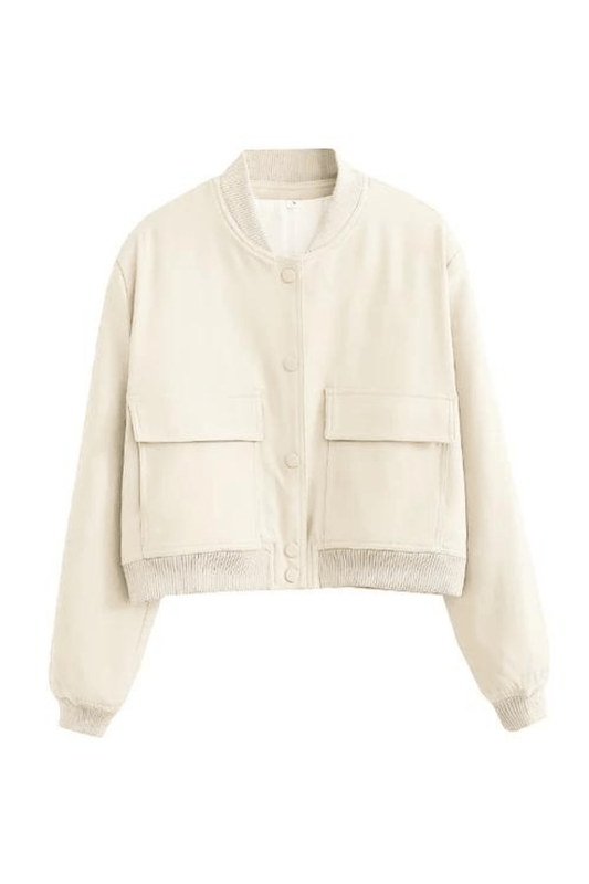 Donna | Women's Cropped Button-Down Bomber Jacket - Image 1