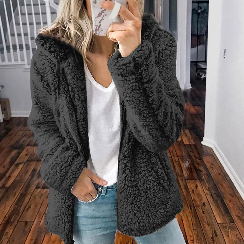 Ellen | Women's Hooded Open Front Sweater Jacket - Image 6