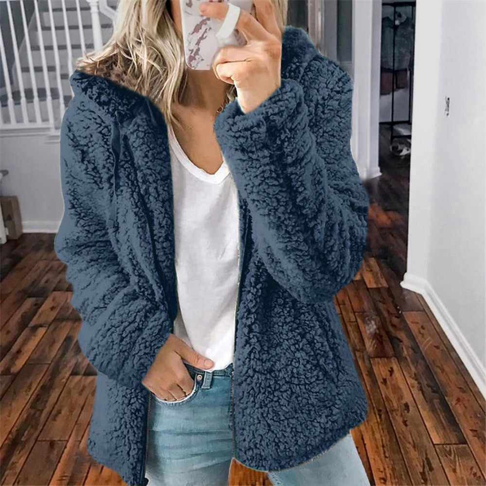 Ellen | Women's Hooded Open Front Sweater Jacket - Image 2