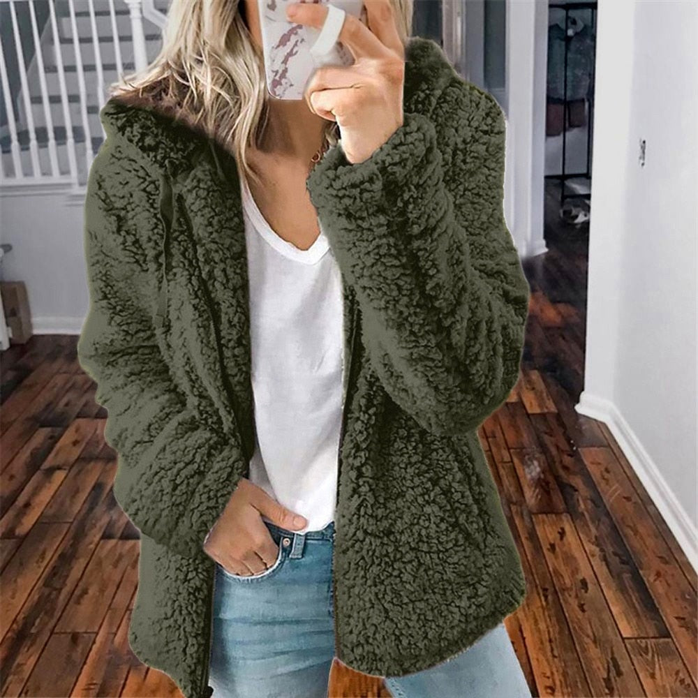 Ellen | Women's Hooded Open Front Sweater Jacket - Image 4