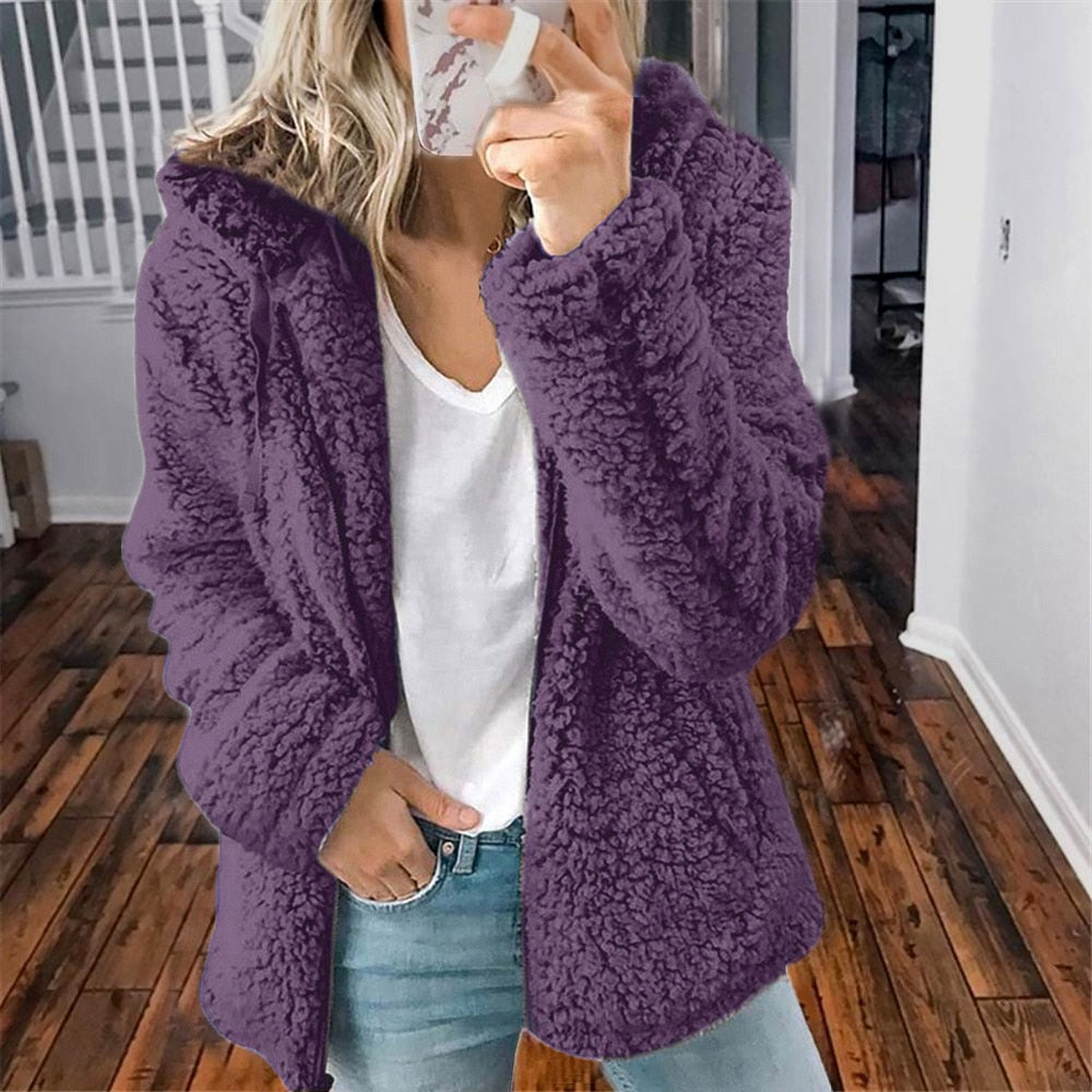 Ellen | Women's Hooded Open Front Sweater Jacket - Image 7