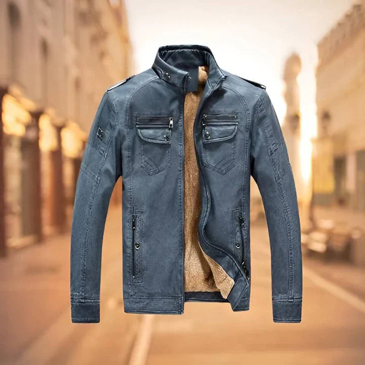 Darren | Men's Slim Fit Biker Jacket - Image 6