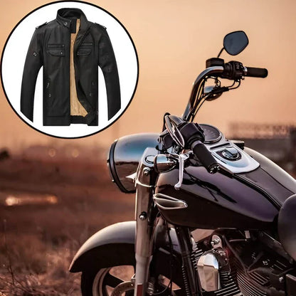 Darren | Men's Slim Fit Biker Jacket - Image 5