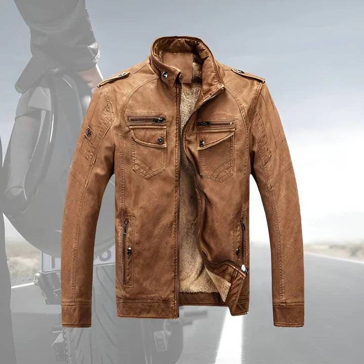 Darren | Men's Slim Fit Biker Jacket - Image 4
