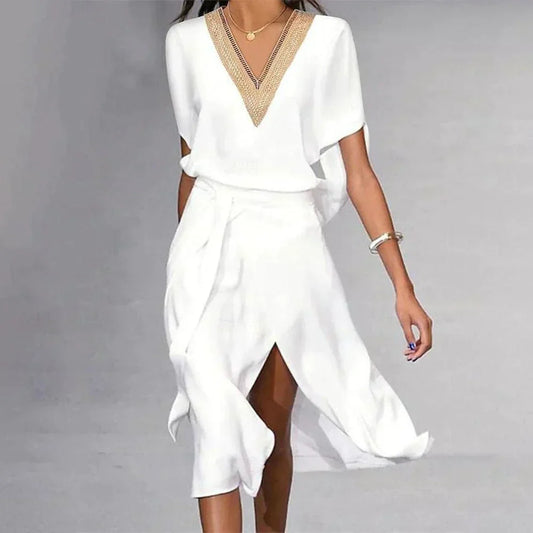 Isabella | Women's Dress - V-Neck - Flattering Fit - Sustainable Material - Image 1